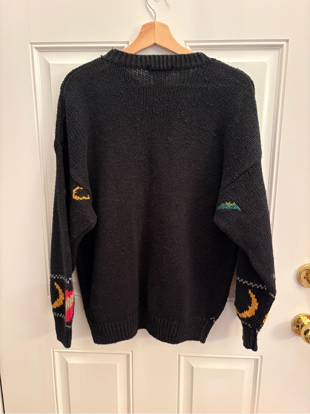 Vintage 90’s Orvis Black Equestrian Horse Intarsia Crewneck Sweater - Picture 3 of 3